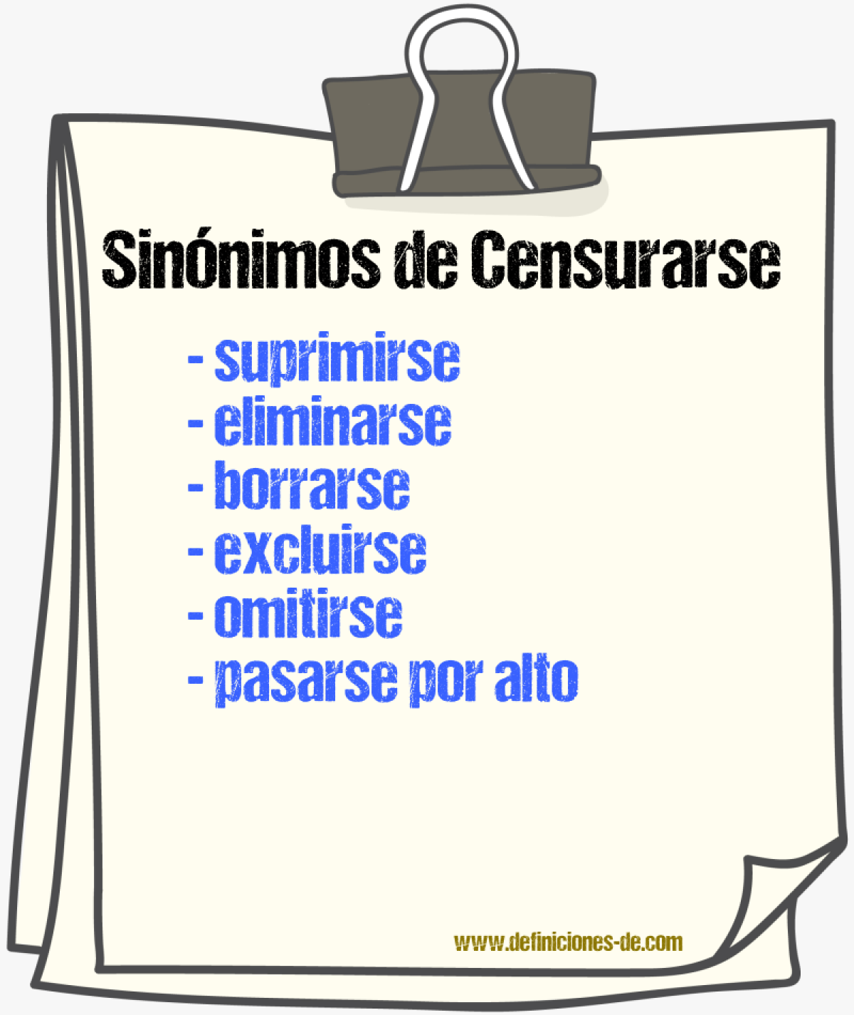 Sinónimos de censurarse