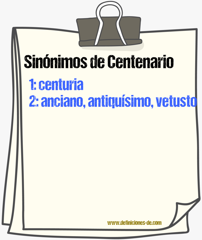 Sinnimos de centenario