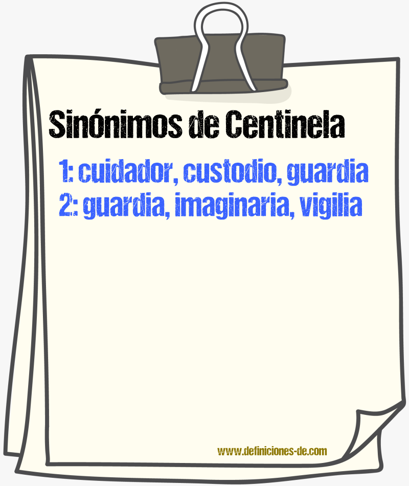 Sinnimos de centinela