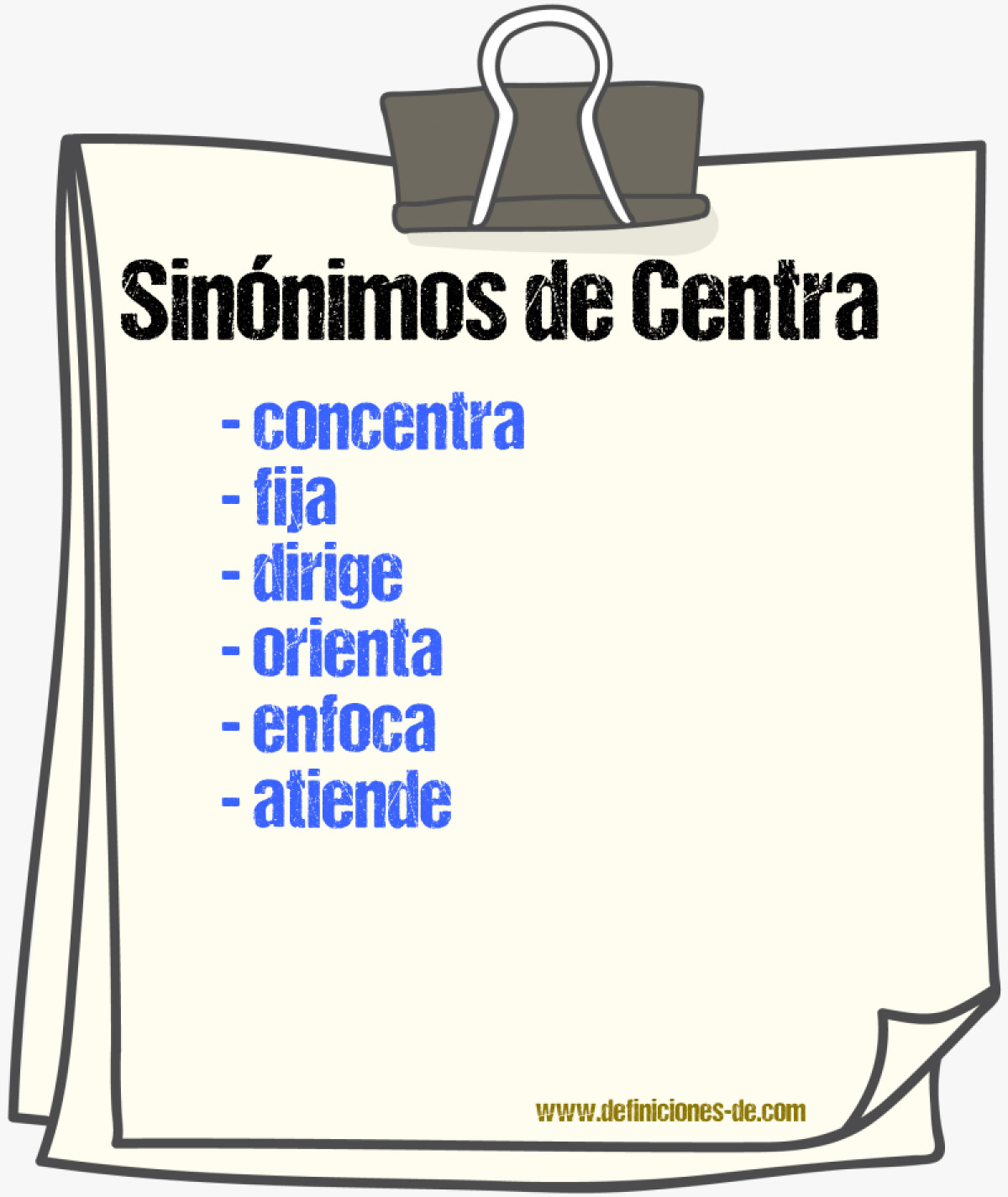Sinónimos de centra