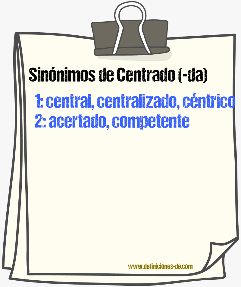 Sinnimos de centrado