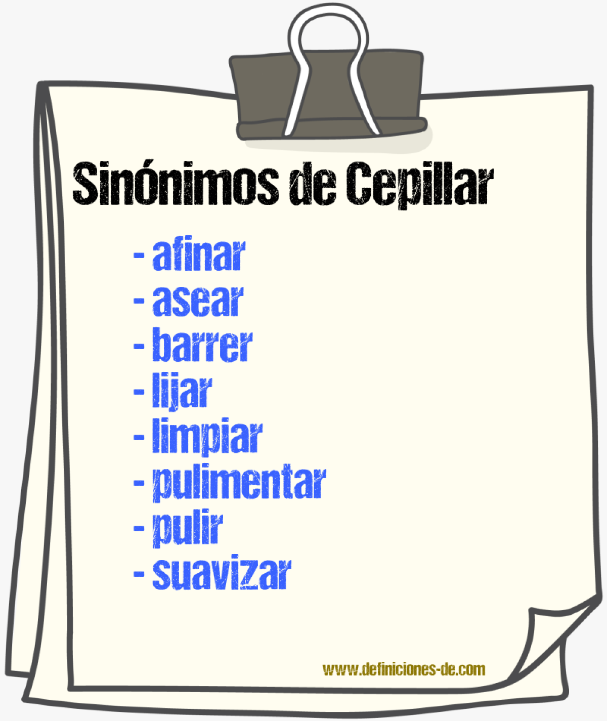 Sinnimos de cepillar