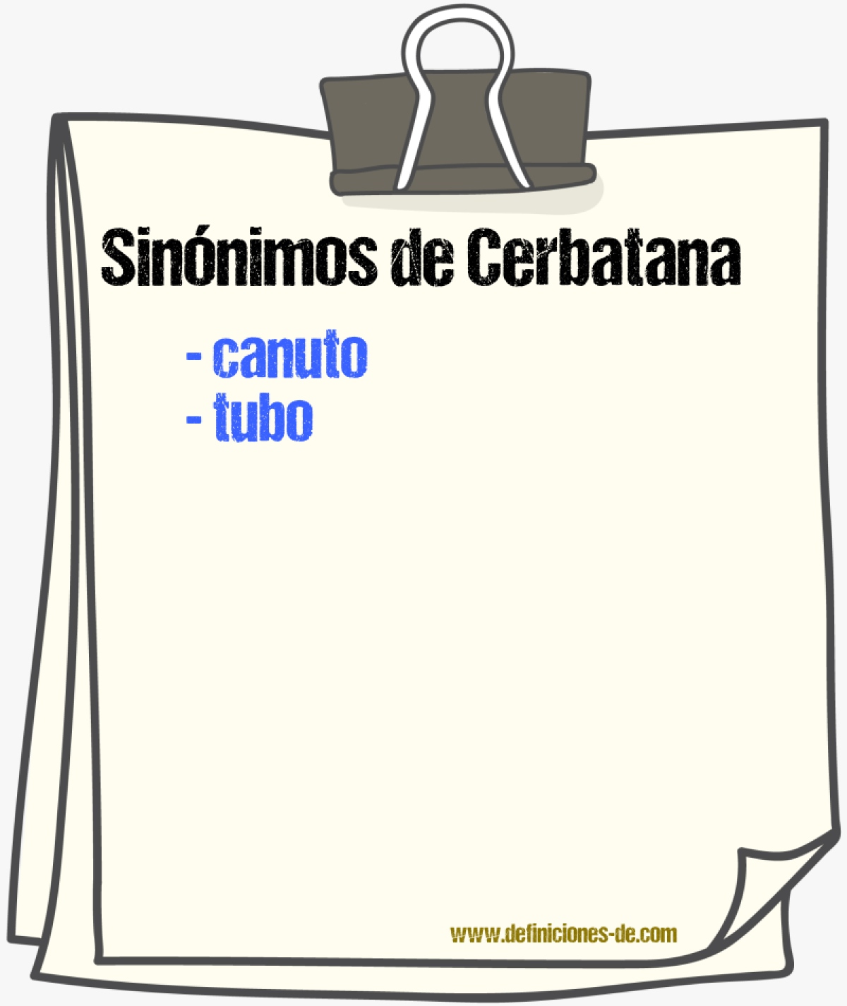 Sinnimos de cerbatana