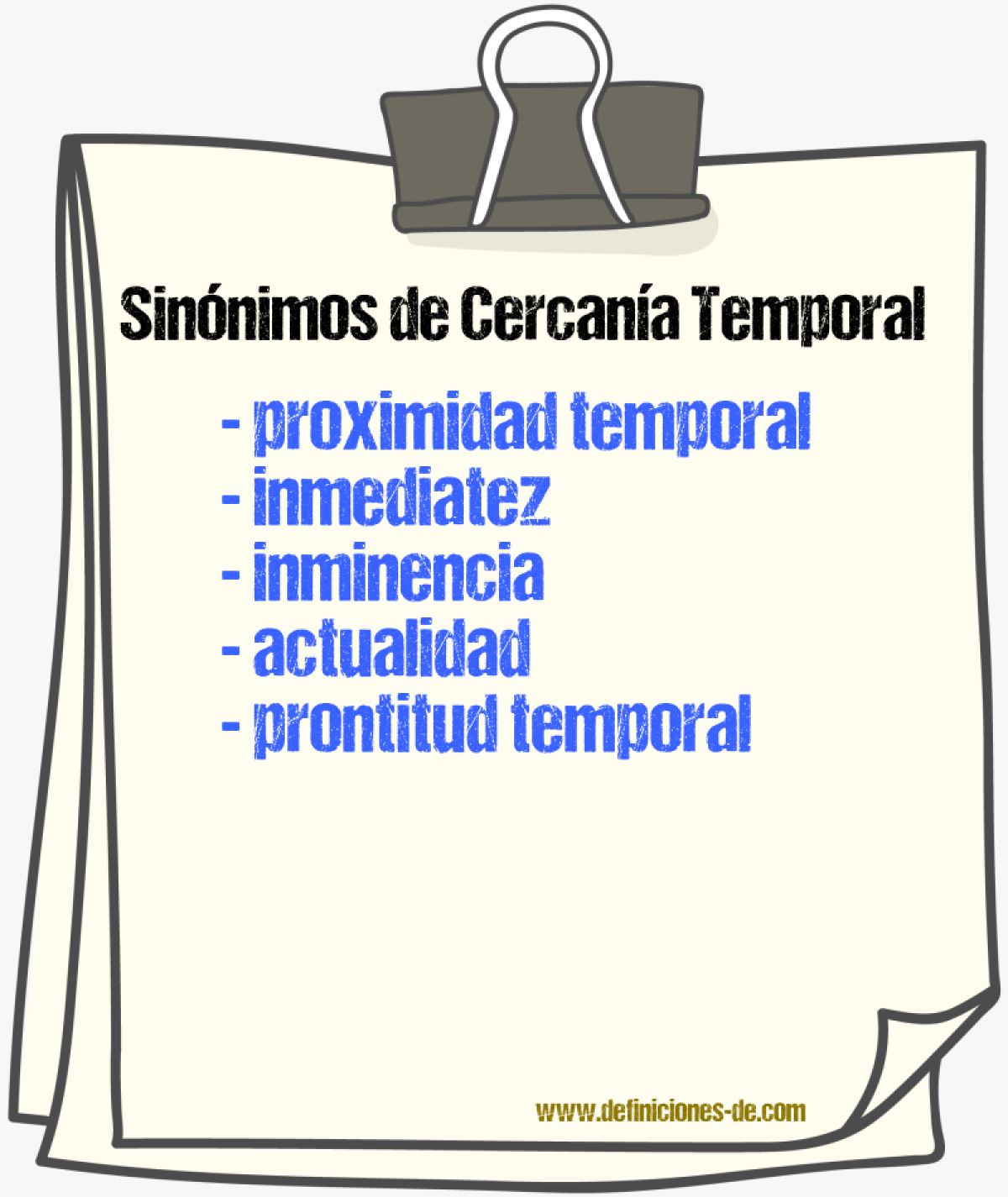 Sinónimos de cercanía temporal