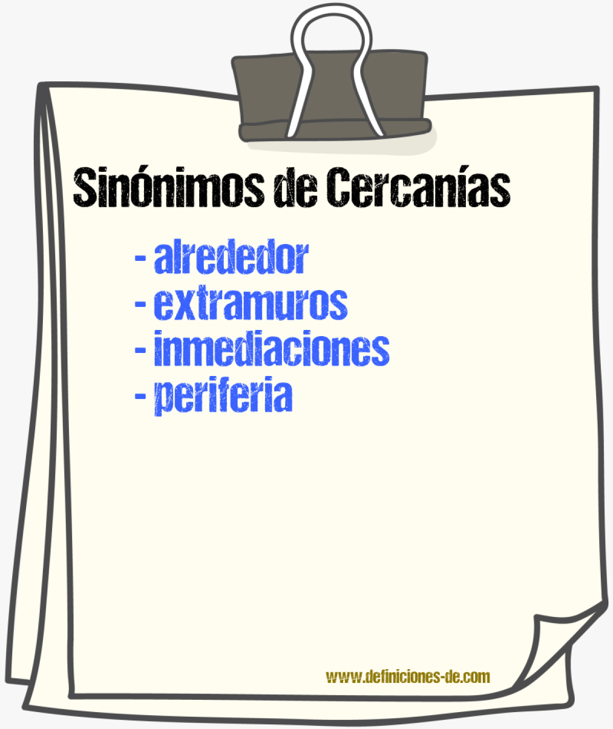 Sinnimos de cercanas