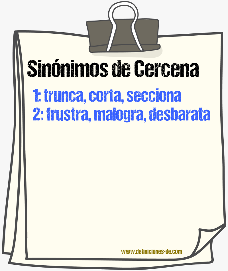 Sinónimos de cercena