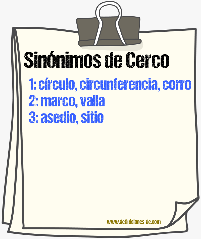 Sinnimos de cerco