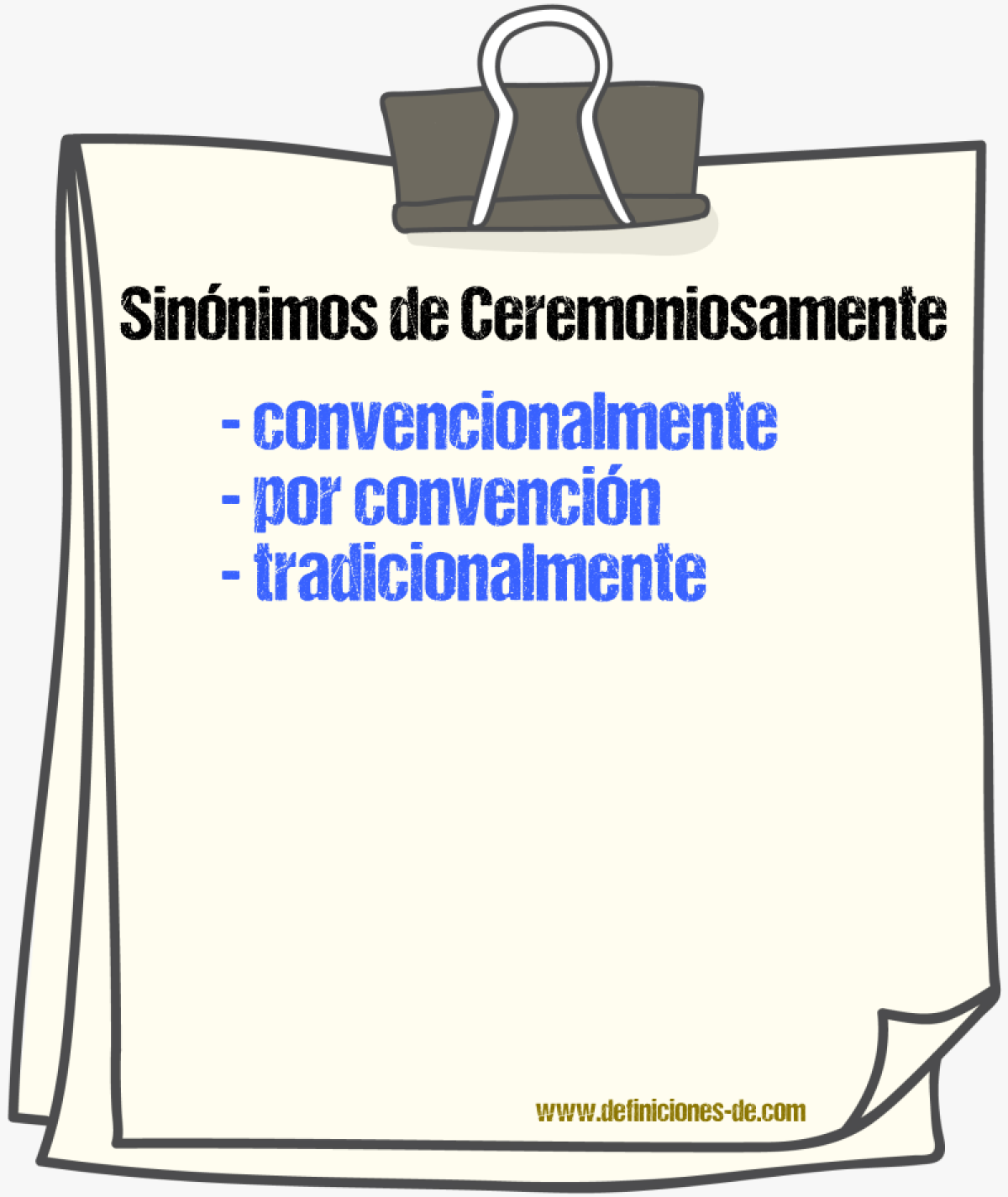 Sinnimos de ceremoniosamente