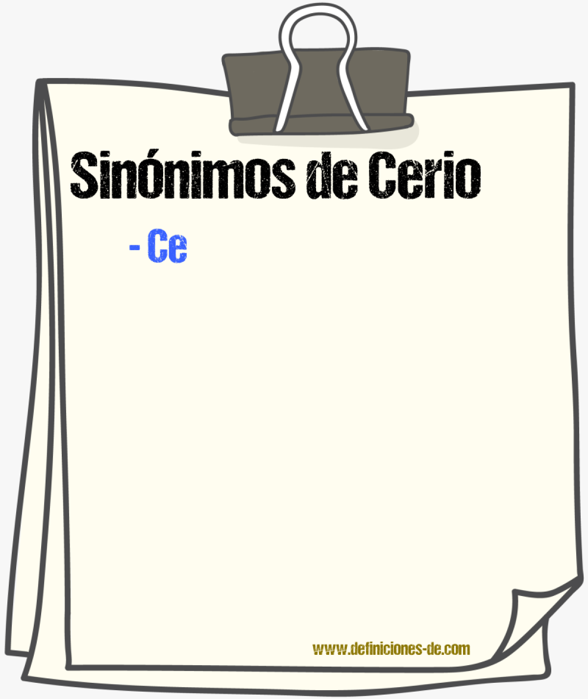 Sinnimos de cerio