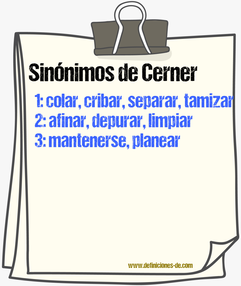 Sinnimos de cerner