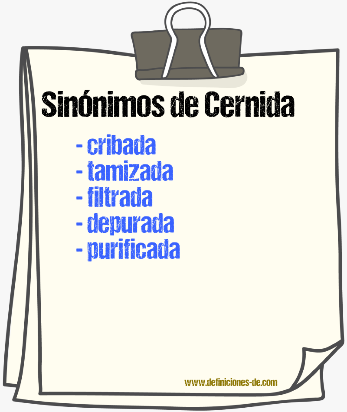 Sinónimos de cernida
