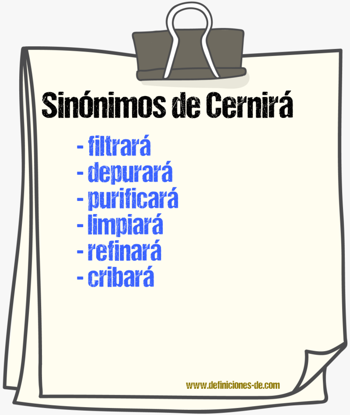 Sinónimos de cernirá