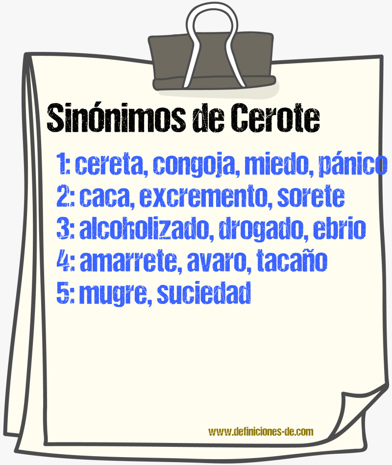 Sinnimos de cerote