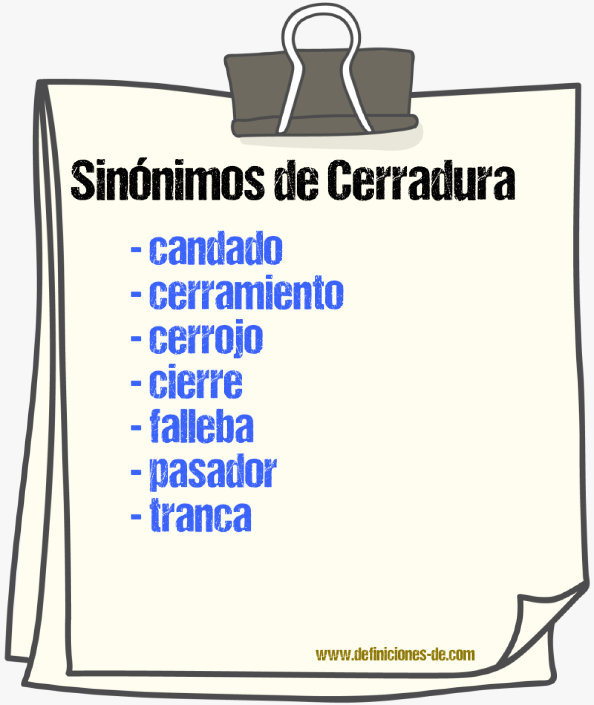 Sinnimos de cerradura