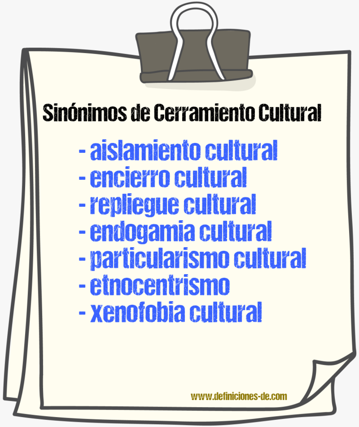 Sinónimos de cerramiento cultural