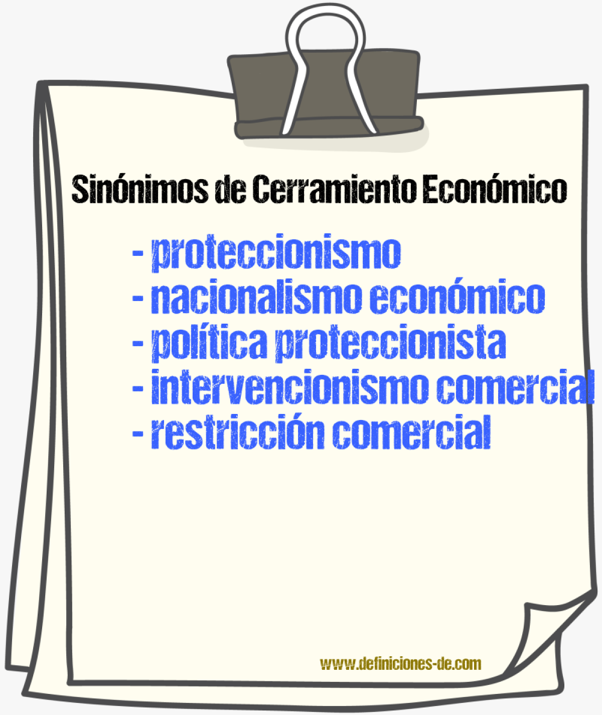 Sinónimos de cerramiento económico