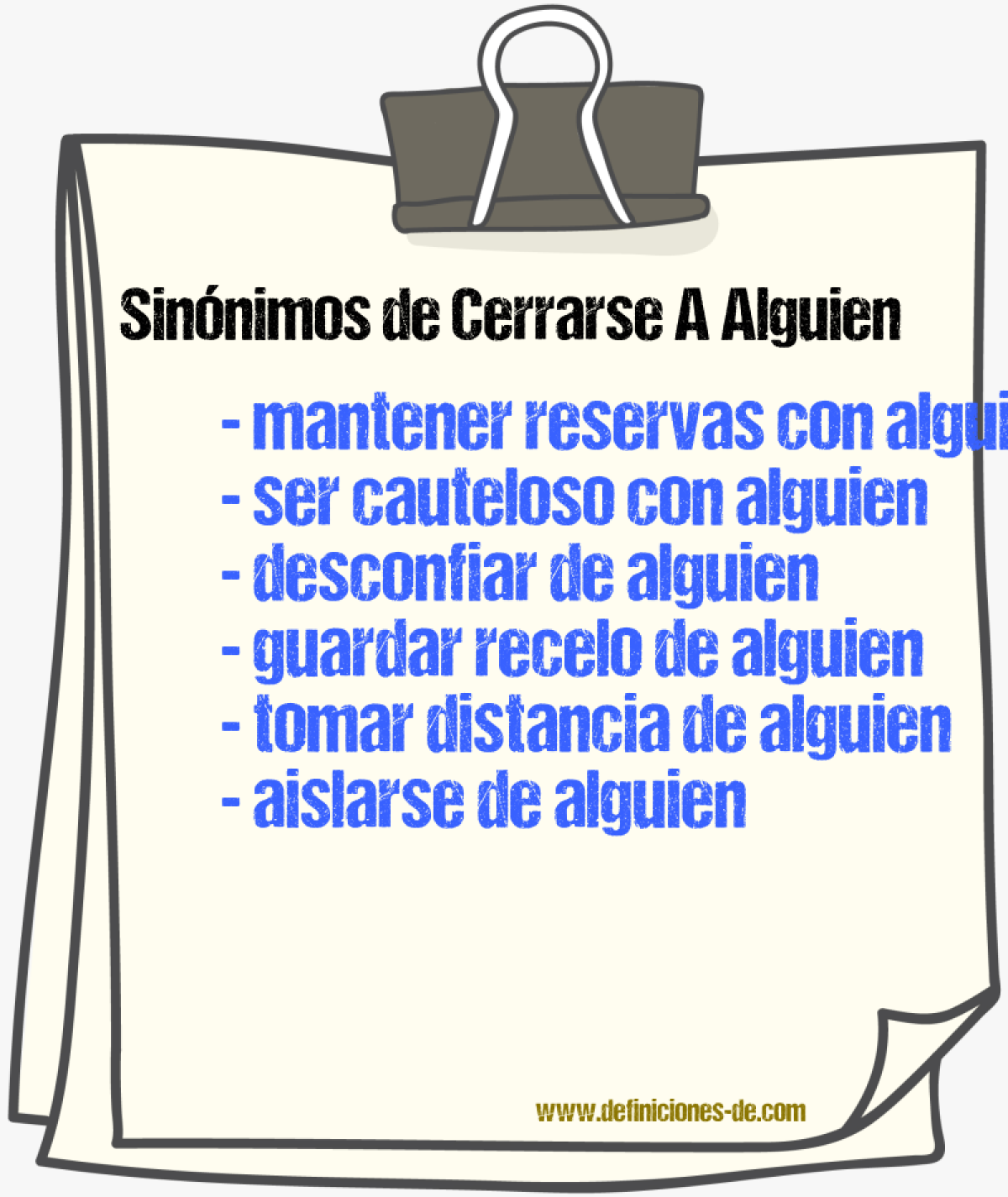 Sinónimos de cerrarse a alguien