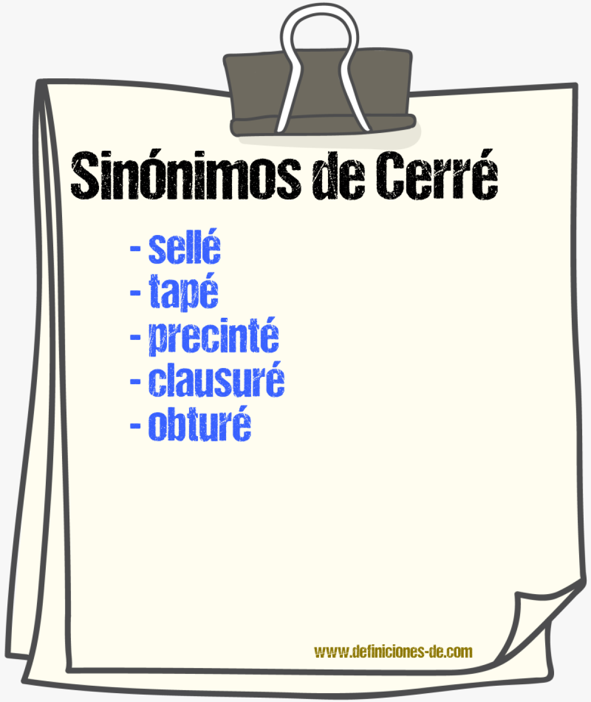 Sinónimos de cerré