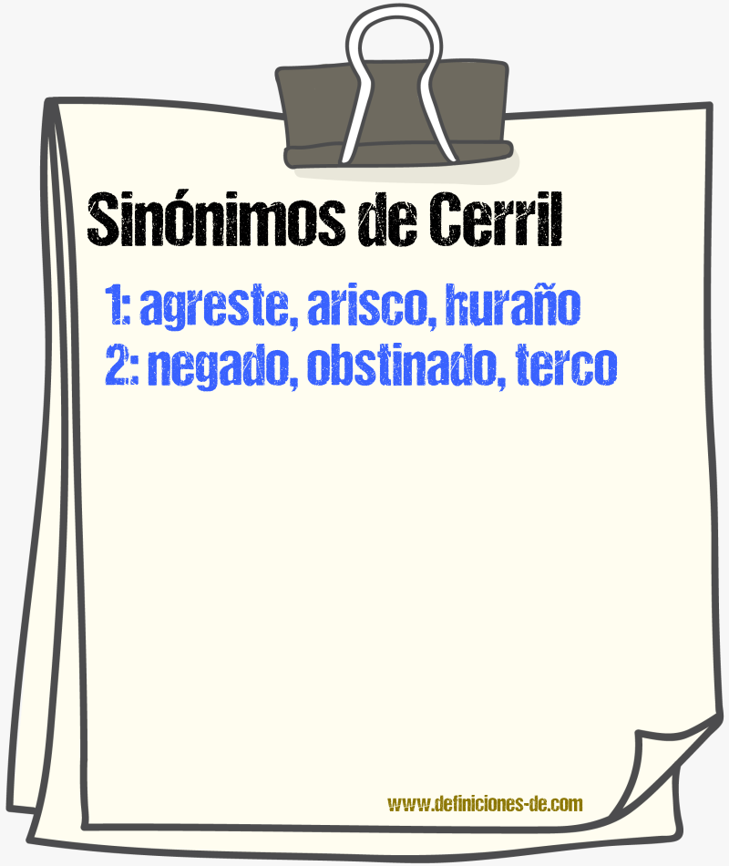 Sinnimos de cerril