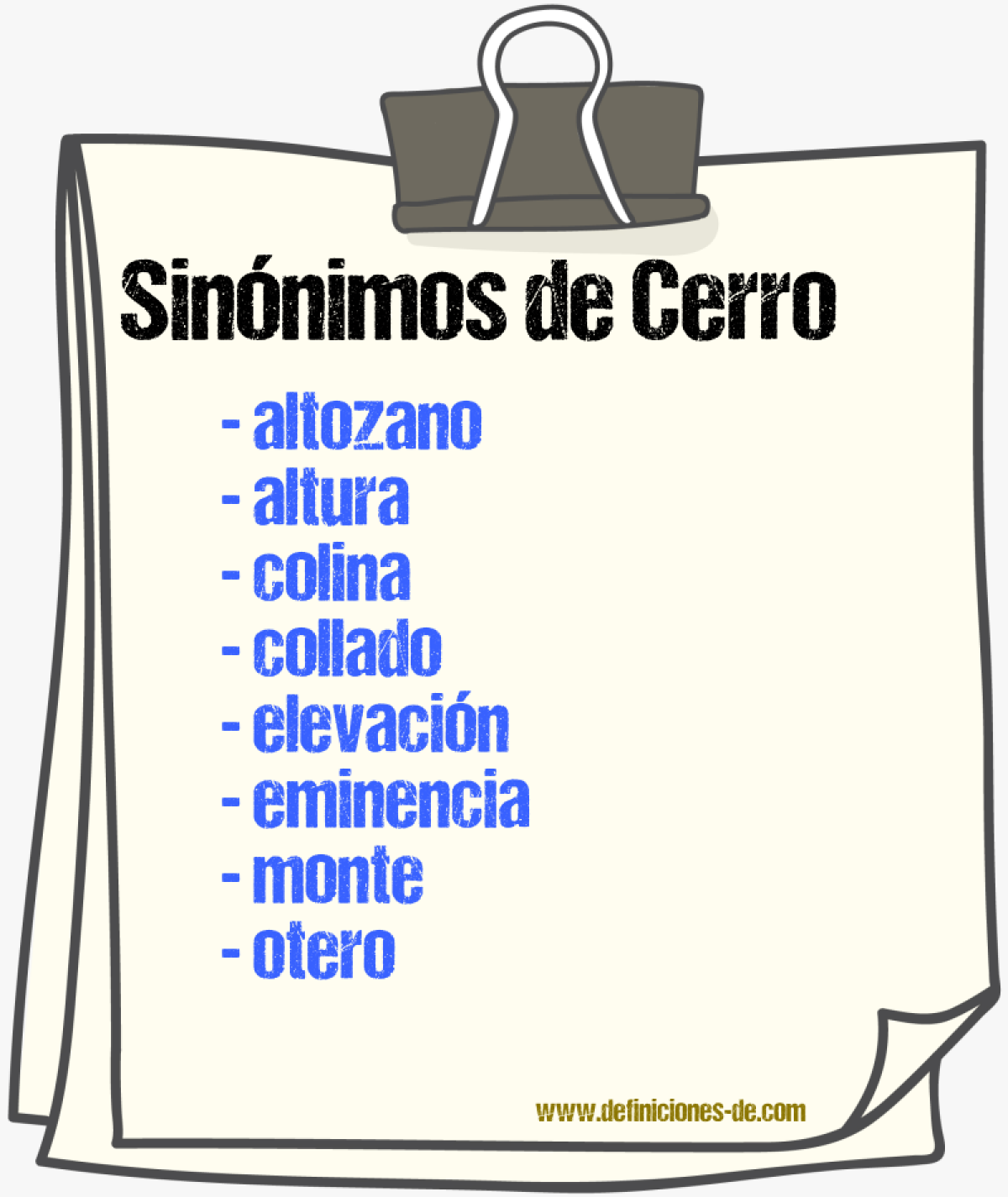 Sinnimos de cerro