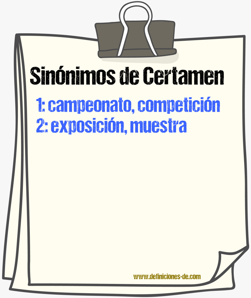 Sinnimos de certamen