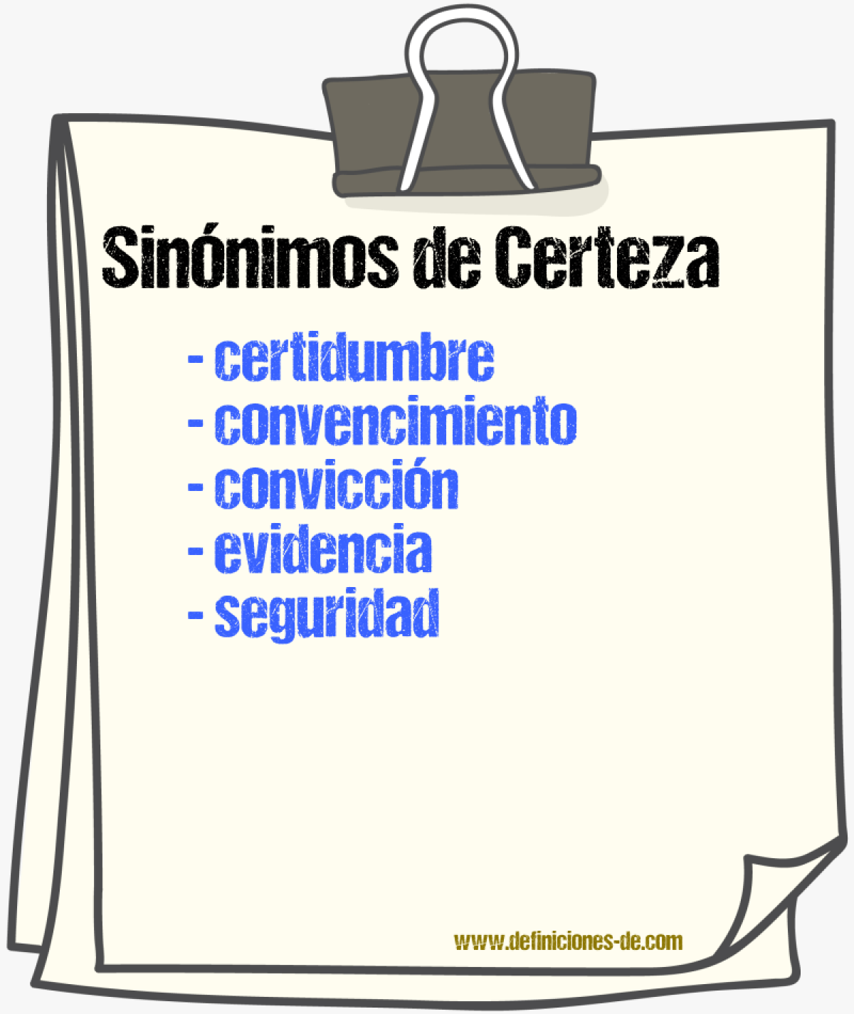 Sinnimos de certeza