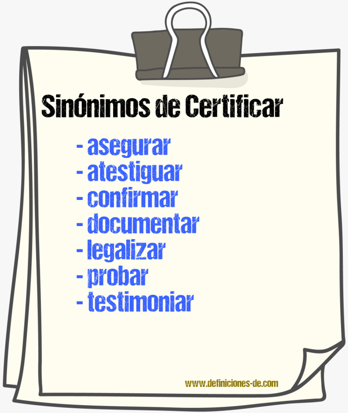 Sinnimos de certificar