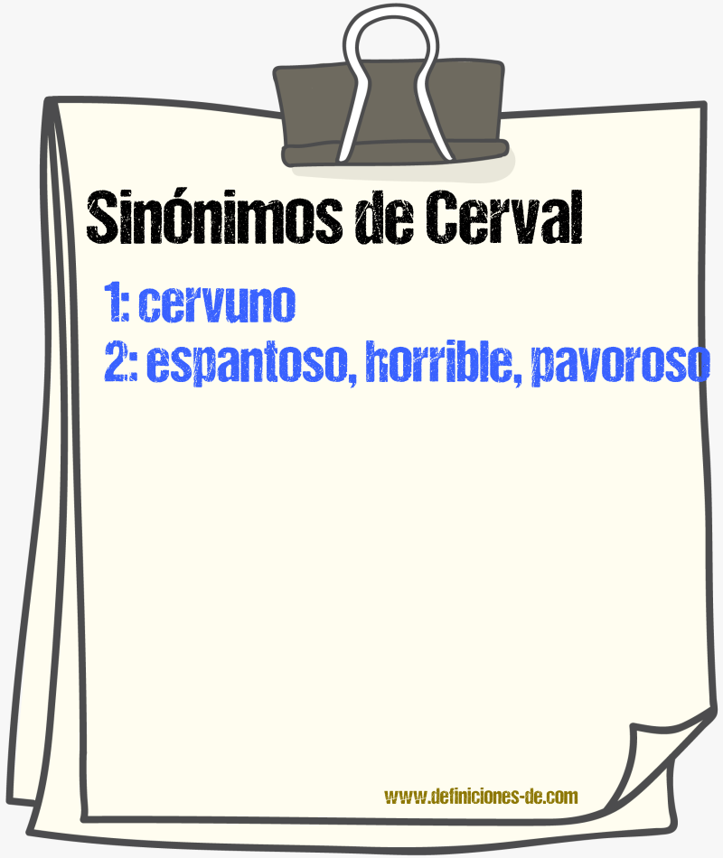 Sinnimos de cerval