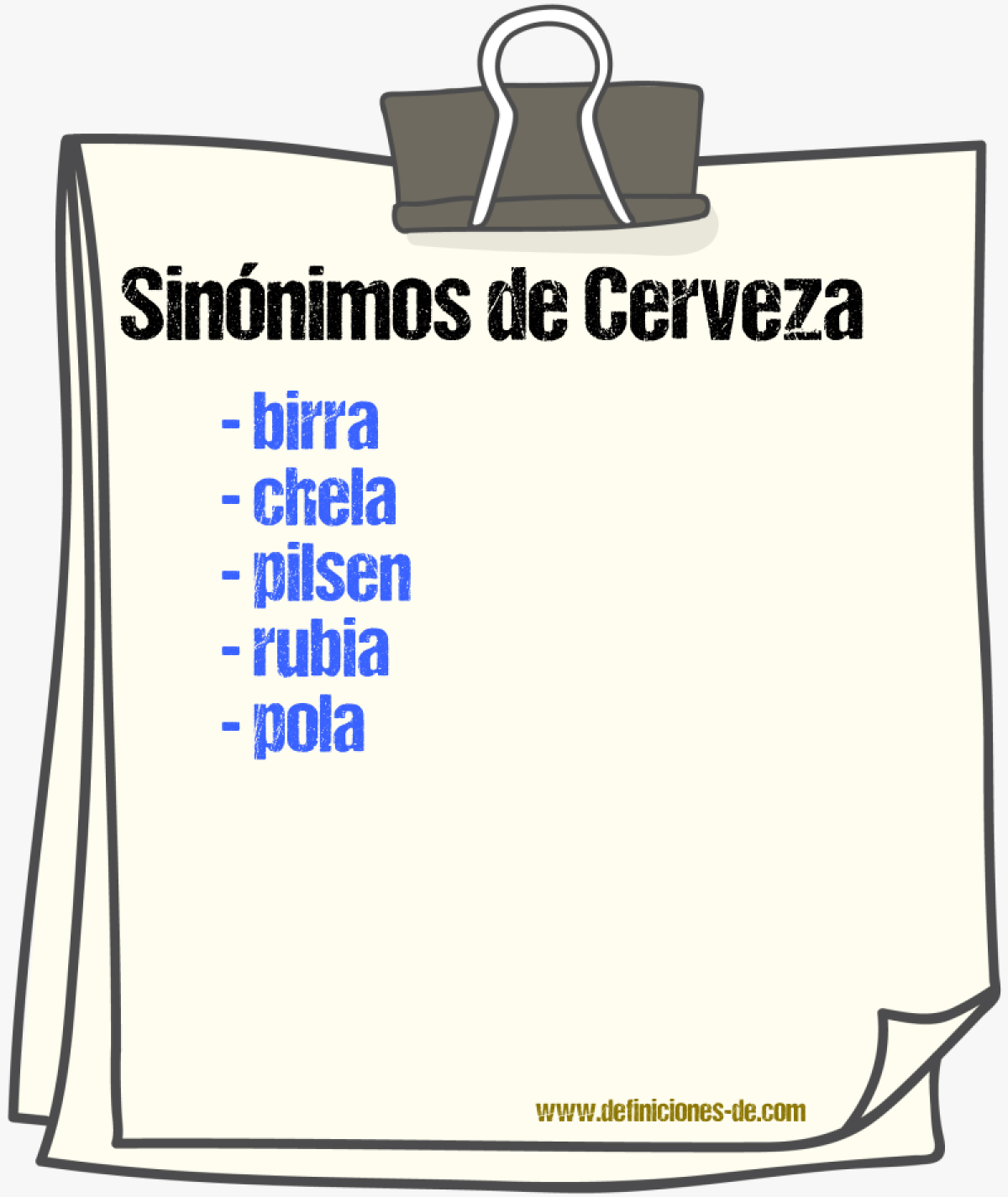 Sinnimos de cerveza