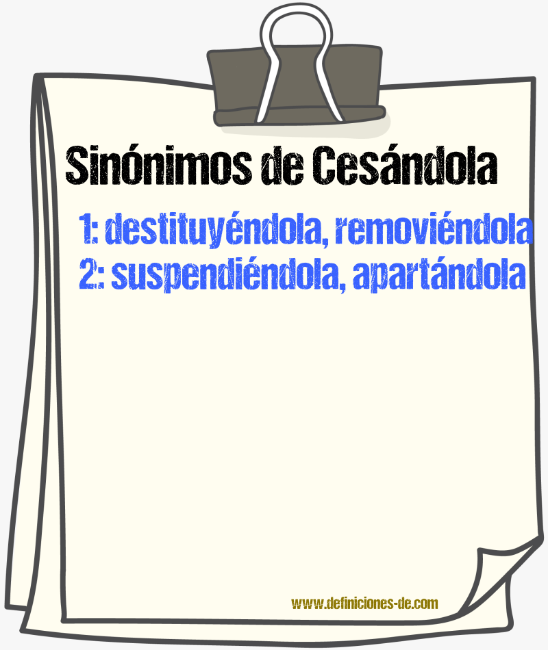 Sinónimos de cesándola