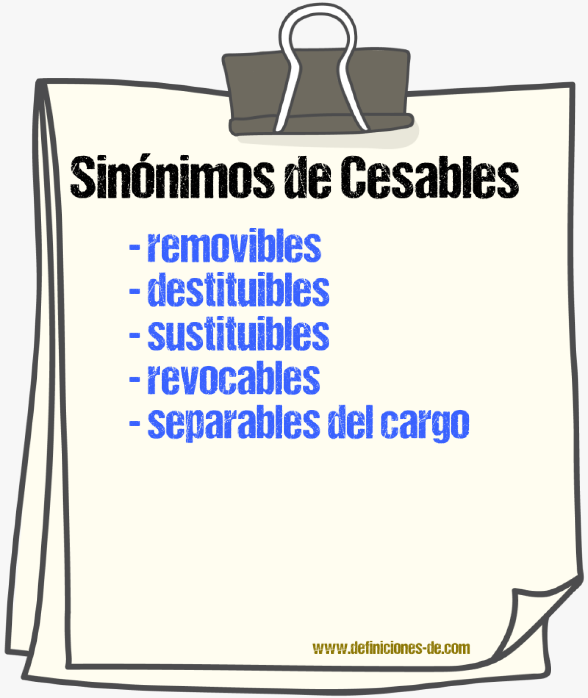 Sinónimos de cesables