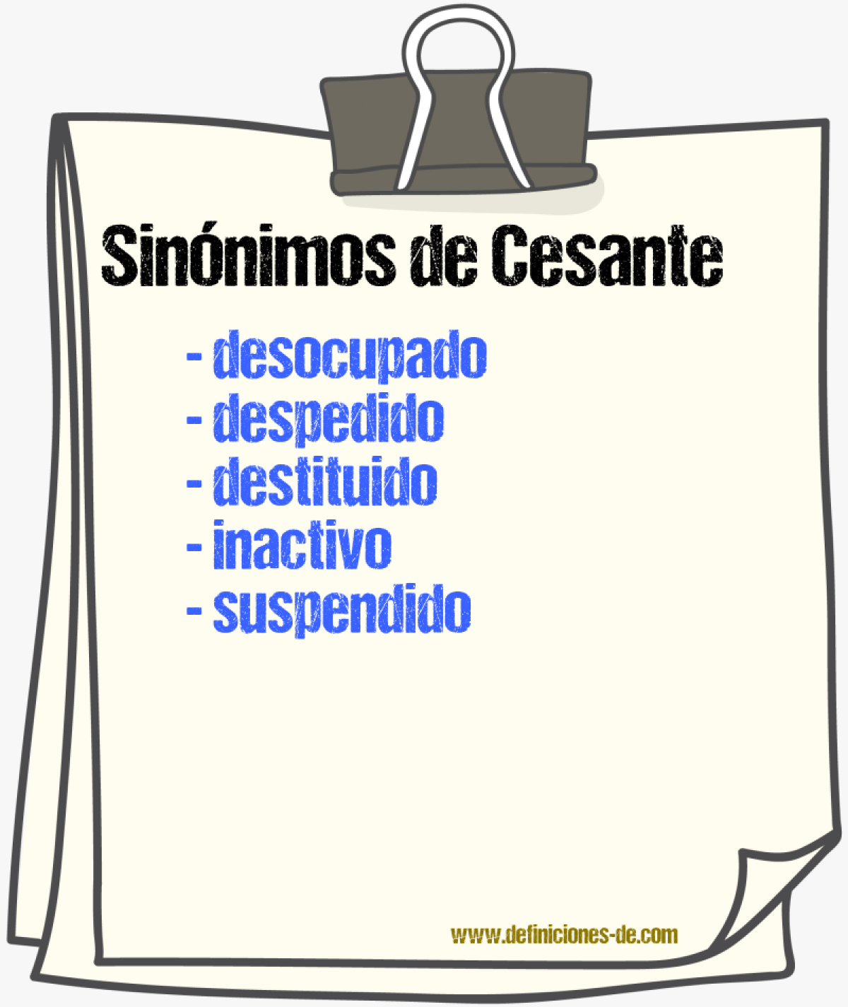 Sinnimos de cesante