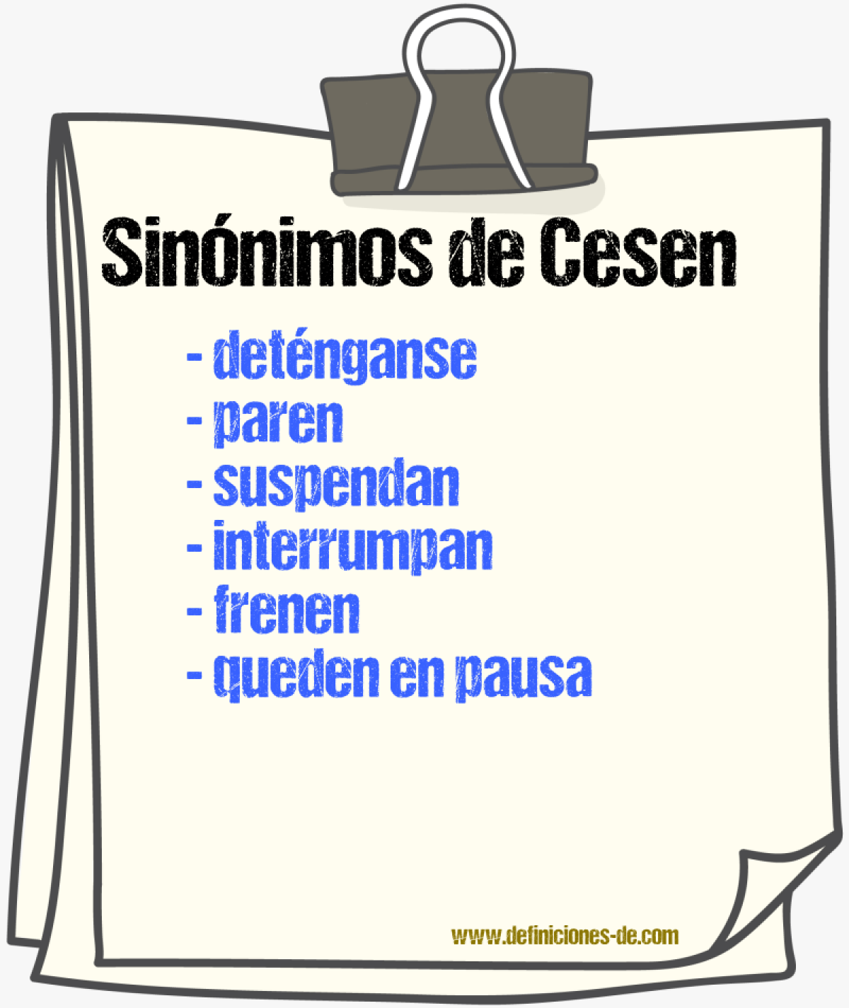 Sinónimos de cesen