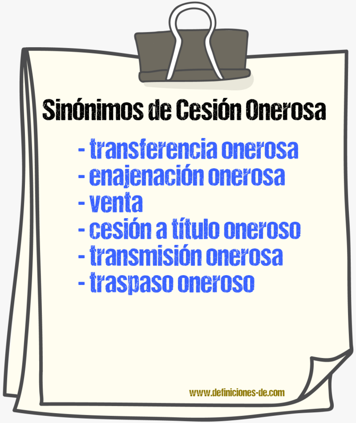Sinónimos de cesión onerosa