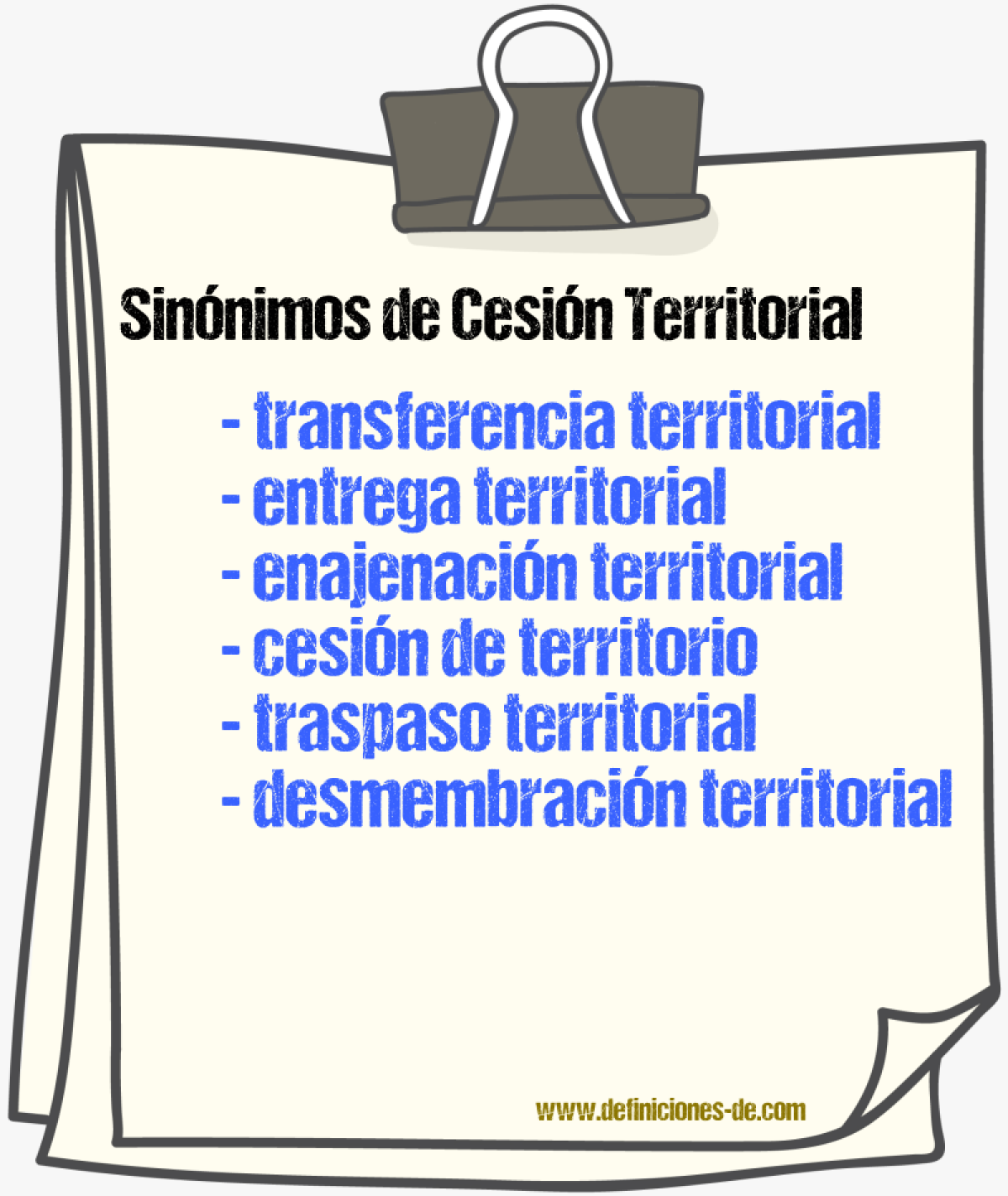 Sinónimos de cesión territorial