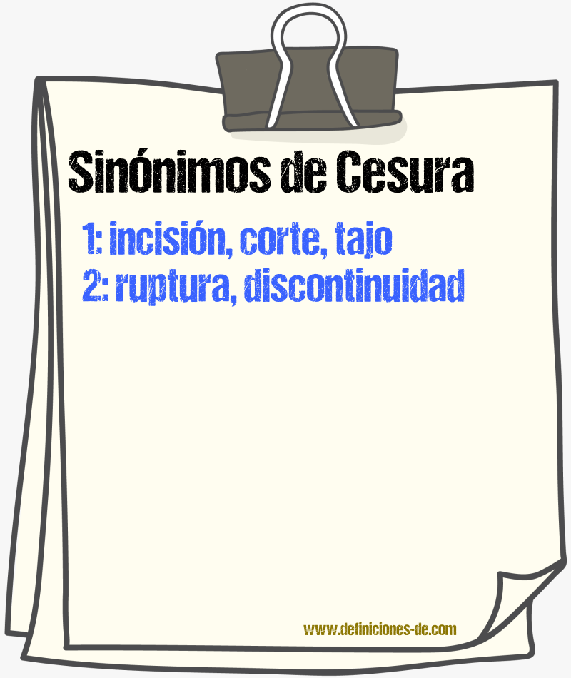 Sinnimos de cesura