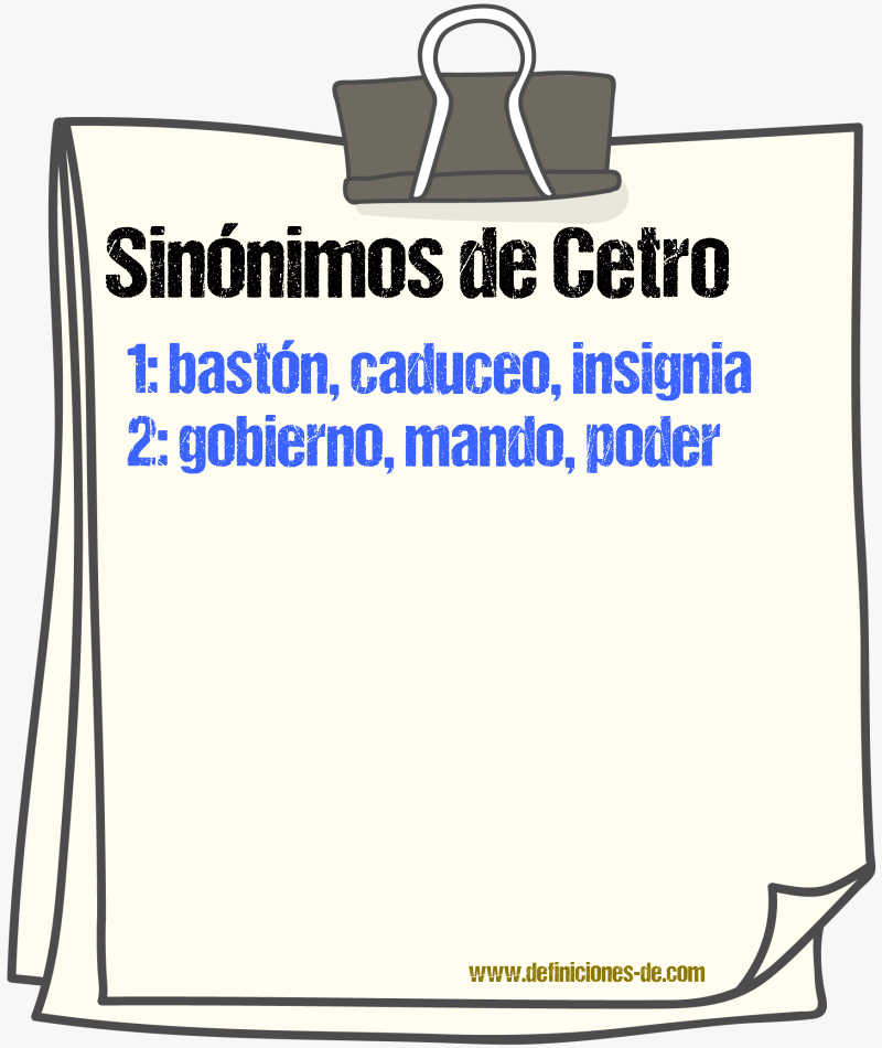 Sinnimos de cetro