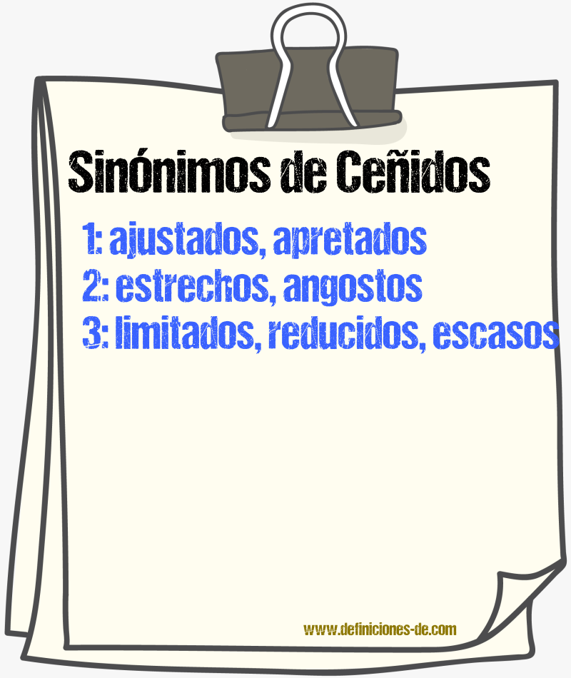Sinónimos de ceñidos