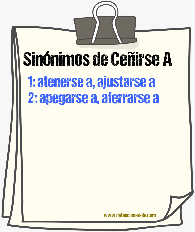 Sinónimos de ceñirse a