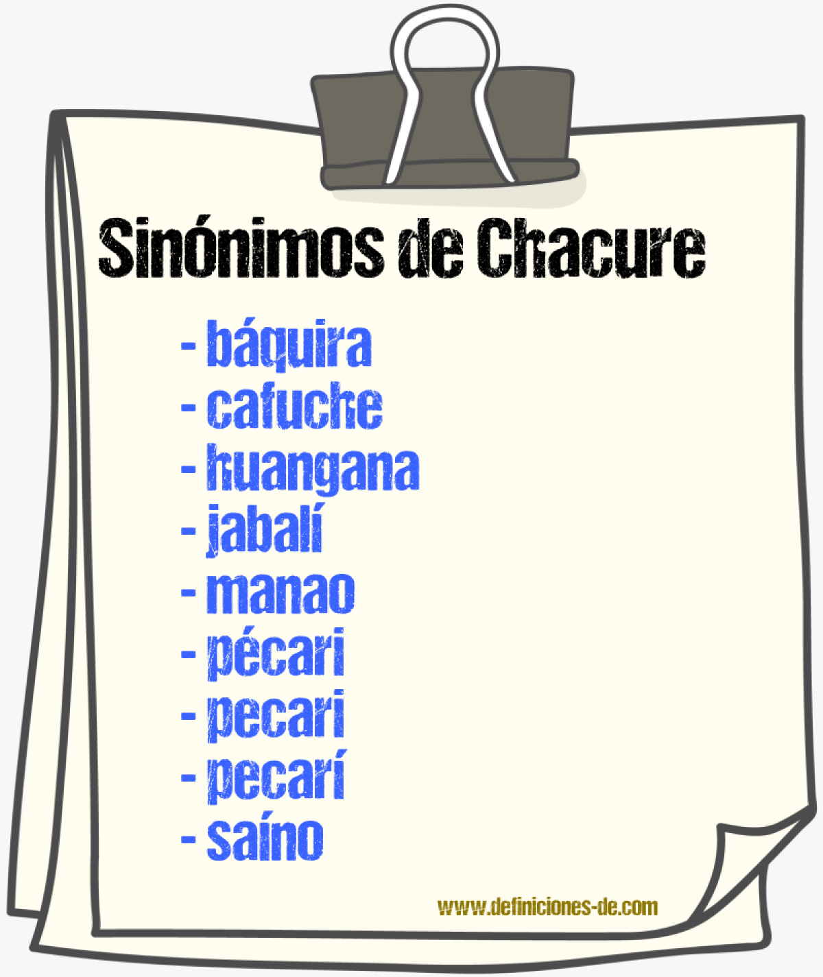 Sinnimos de chacure