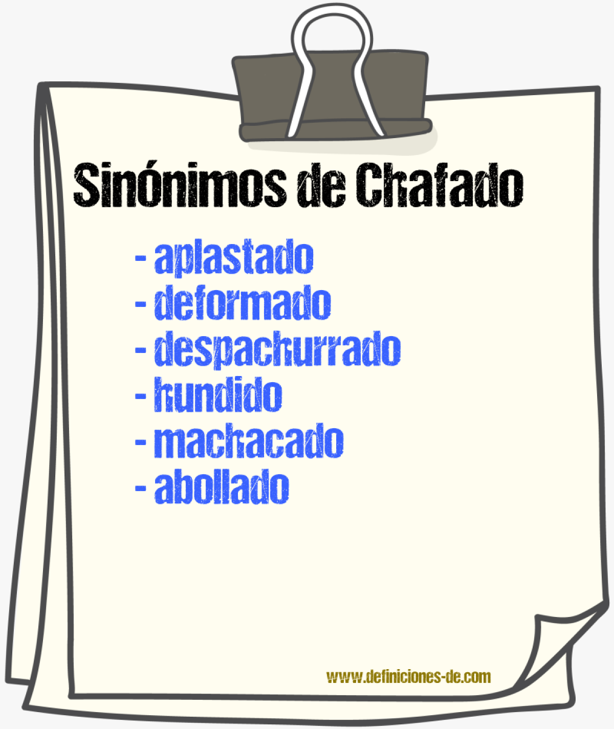 Sinnimos de chafado