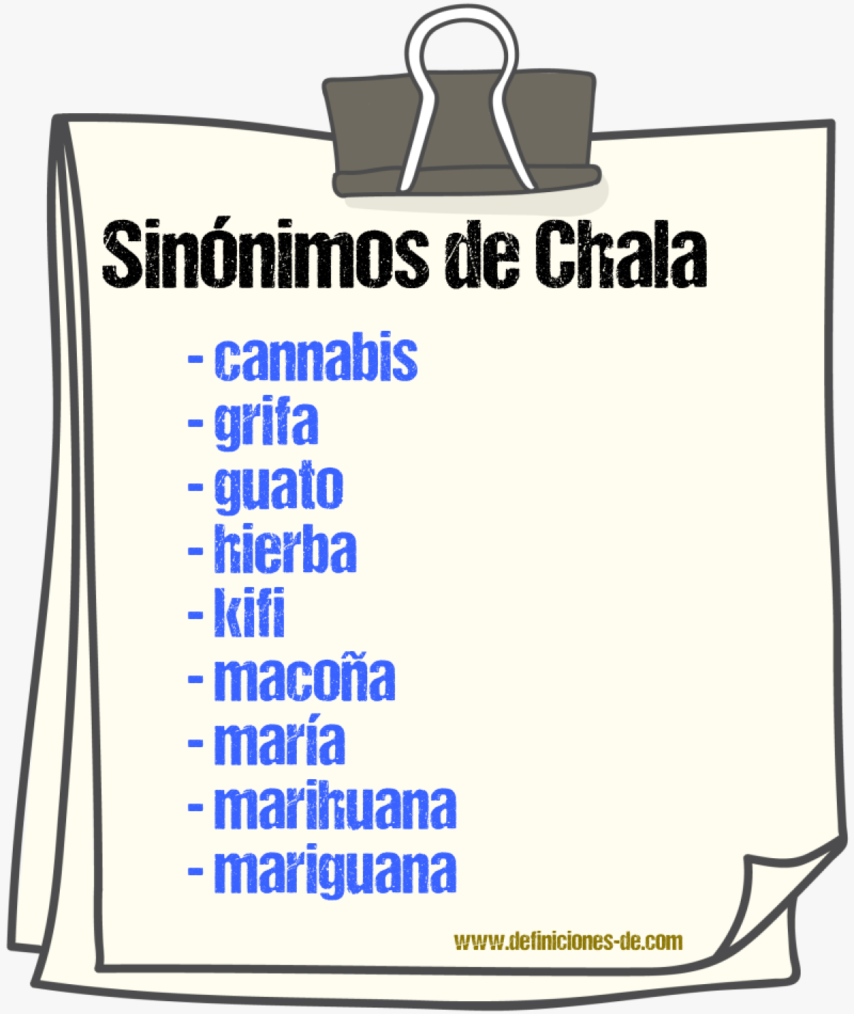 Sinnimos de chala