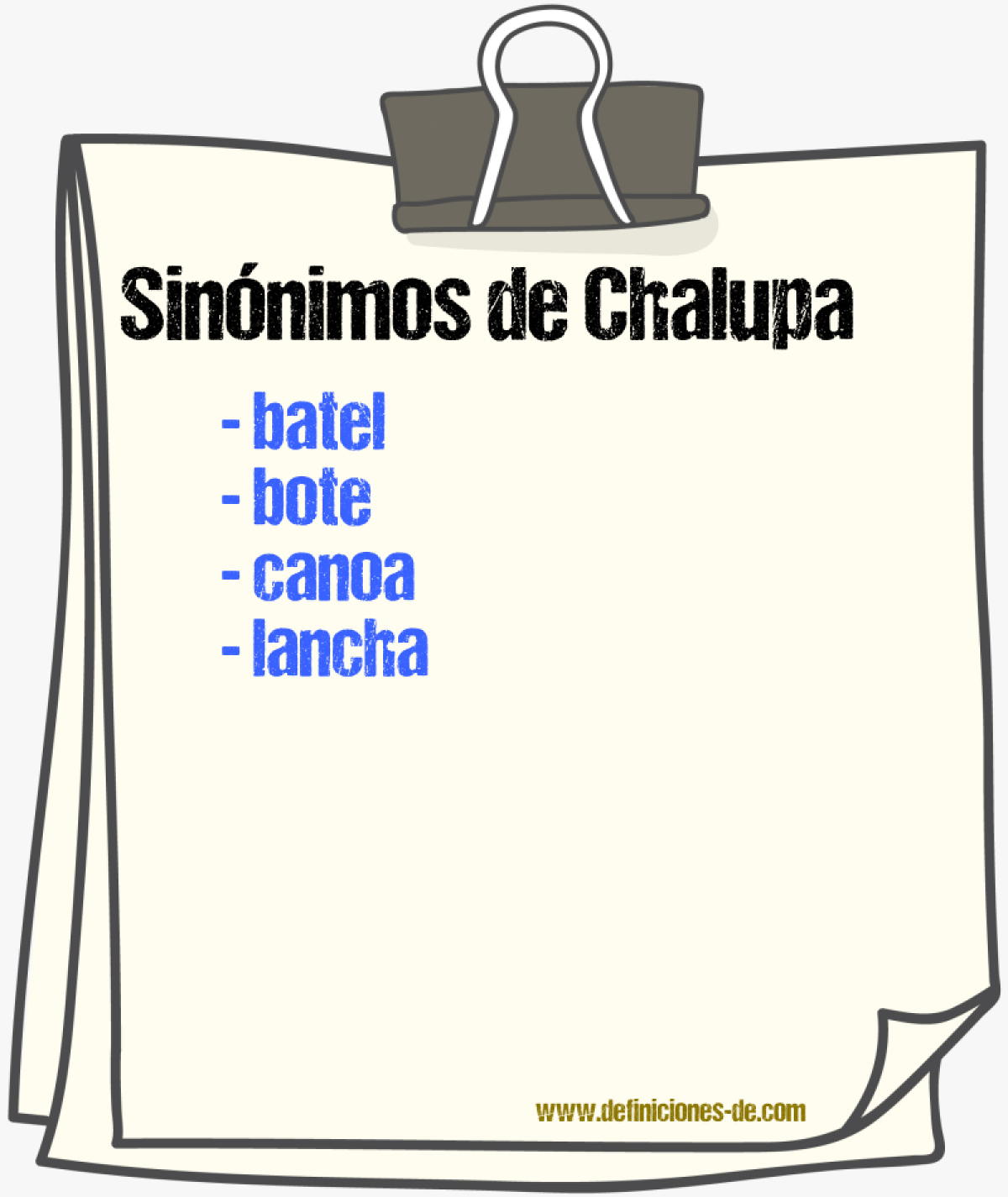 Sinnimos de chalupa