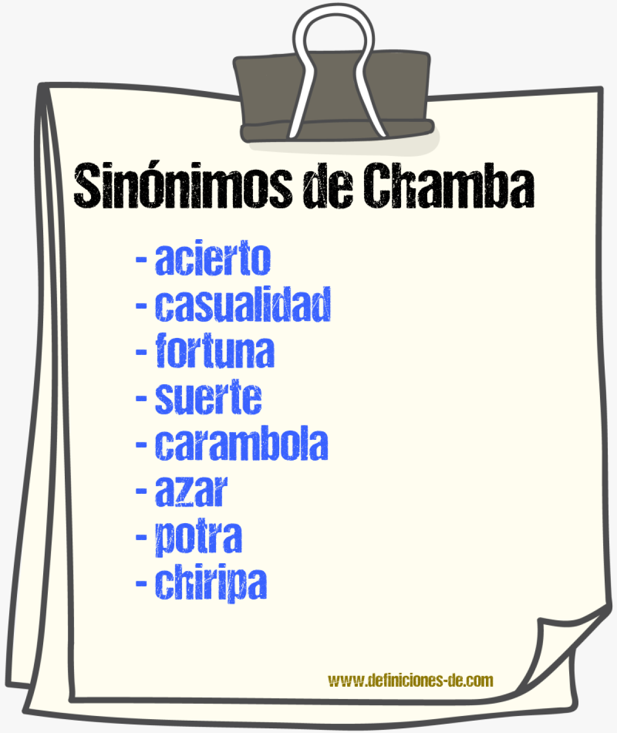 Sinnimos de chamba