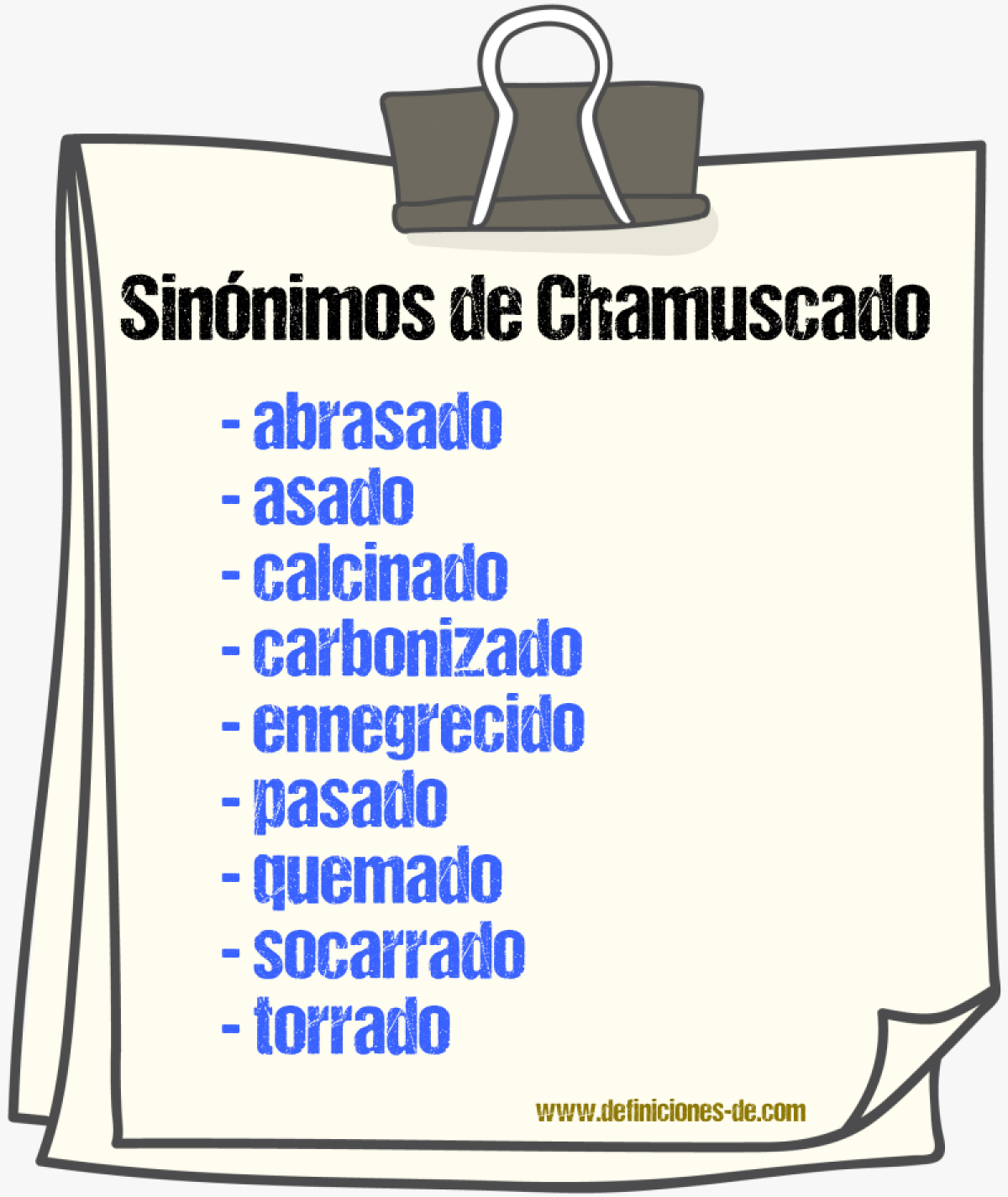 Sinnimos de chamuscado