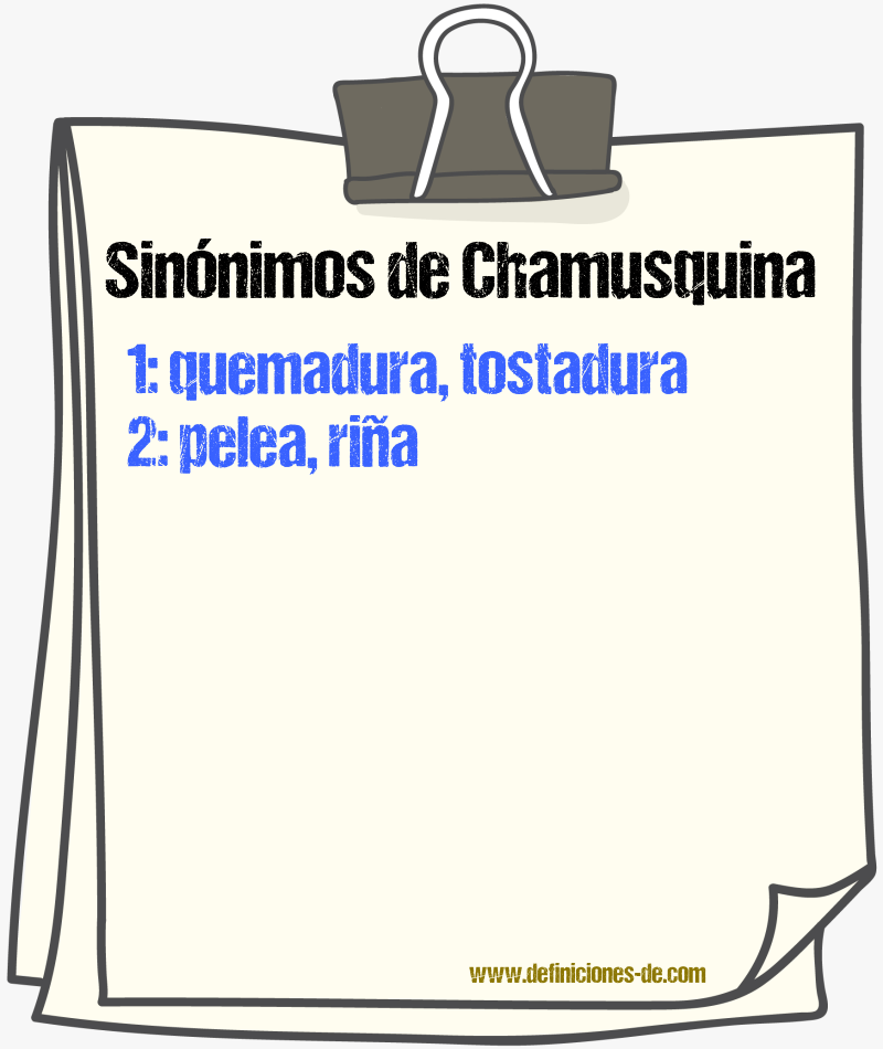 Sinnimos de chamusquina