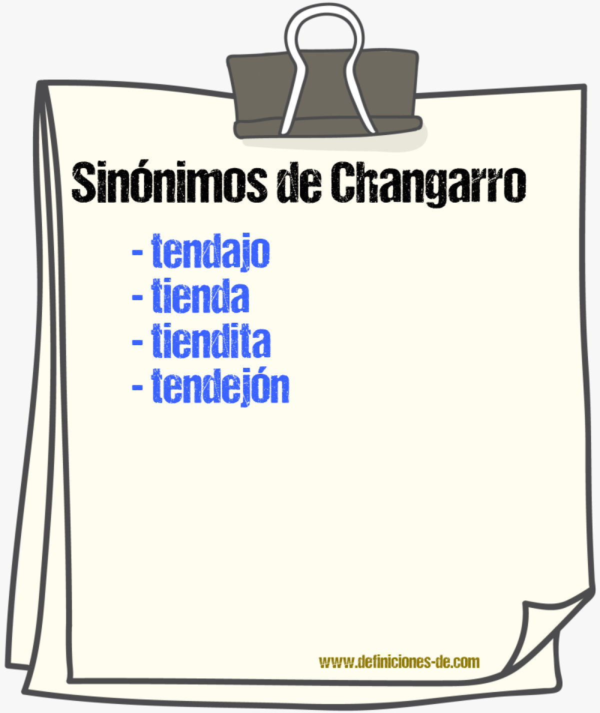 Sinnimos de changarro