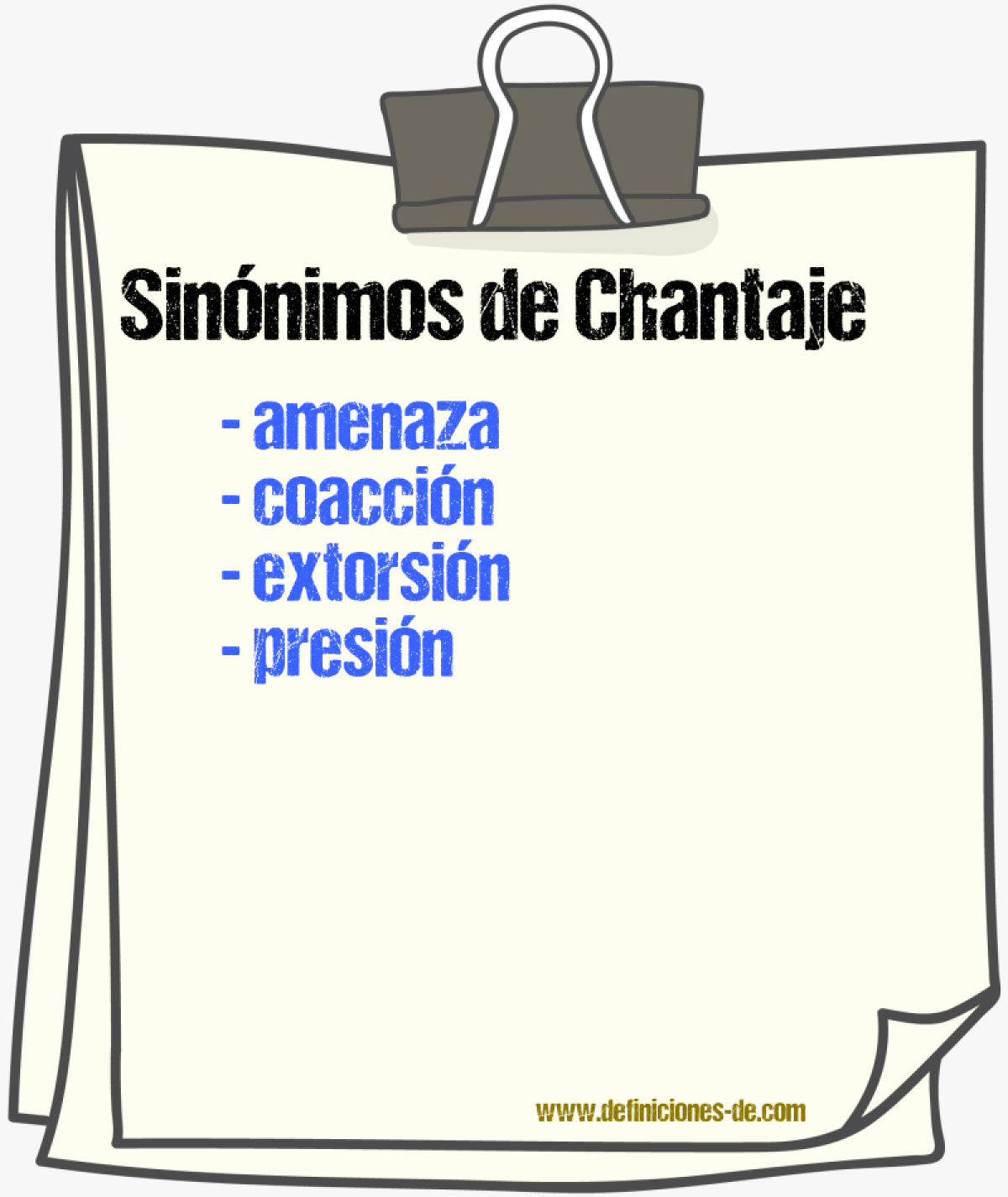 Sinnimos de chantaje