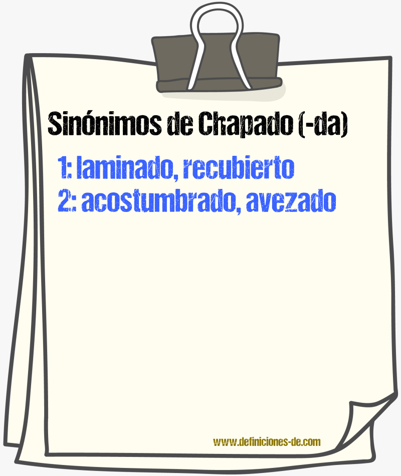 Sinnimos de chapado