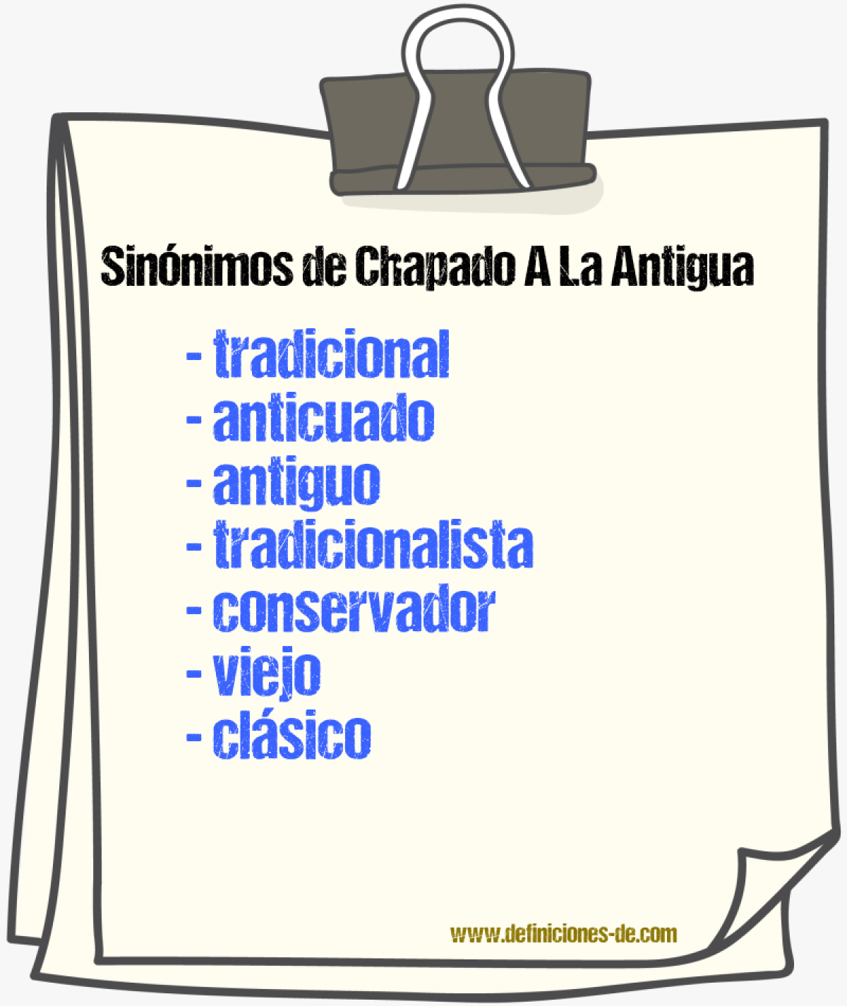 Sinnimos de chapado a la antigua